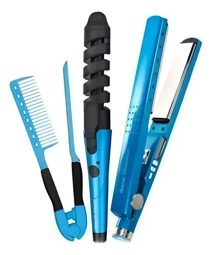 Plancha y Rizador Profesional NANOTITANIC 3 en 1 | Cabello Liso, Ondas y Rizos